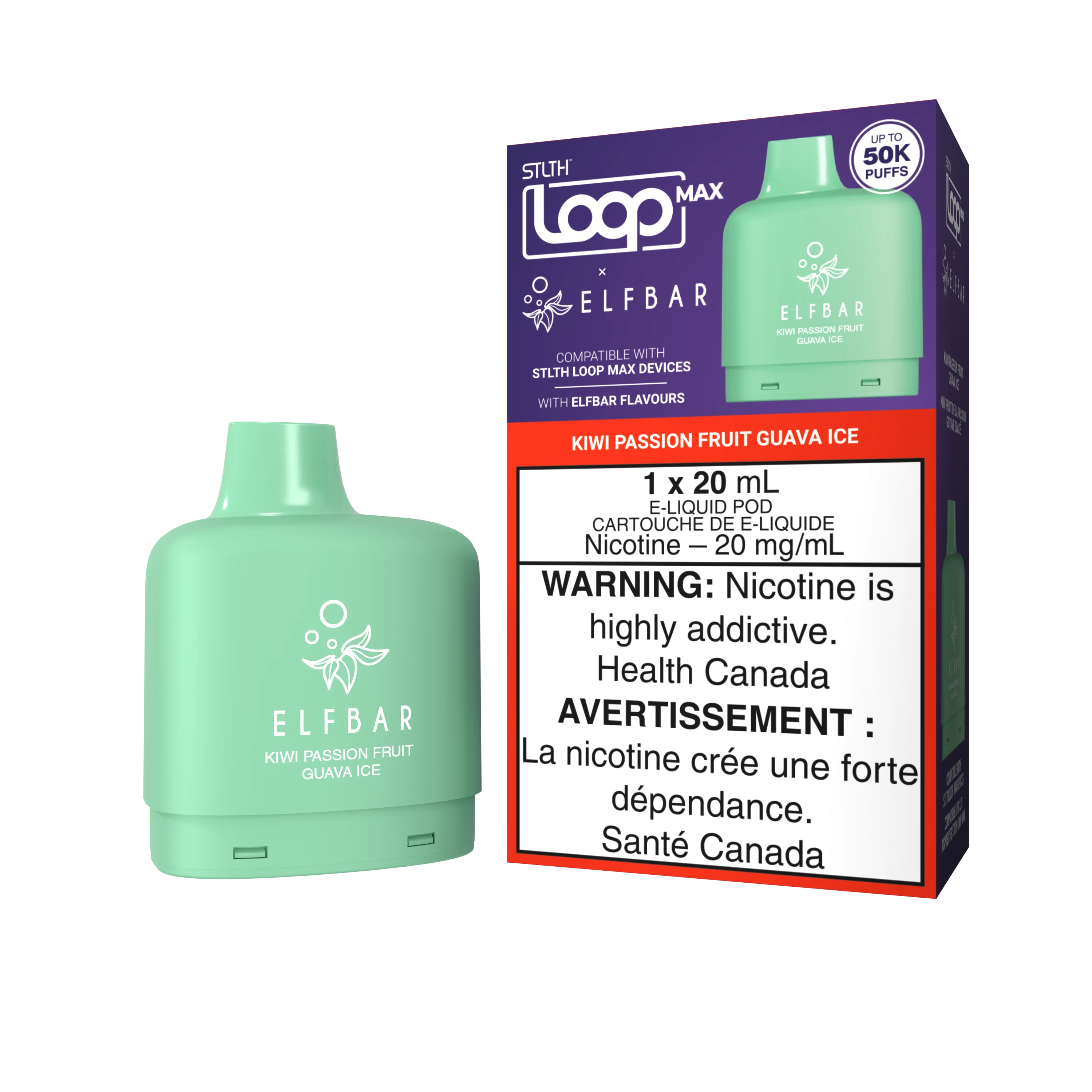 STLTH LOOP MAX X ELFBAR Pod Pack - Kiwi Passionfruit Guava Ice