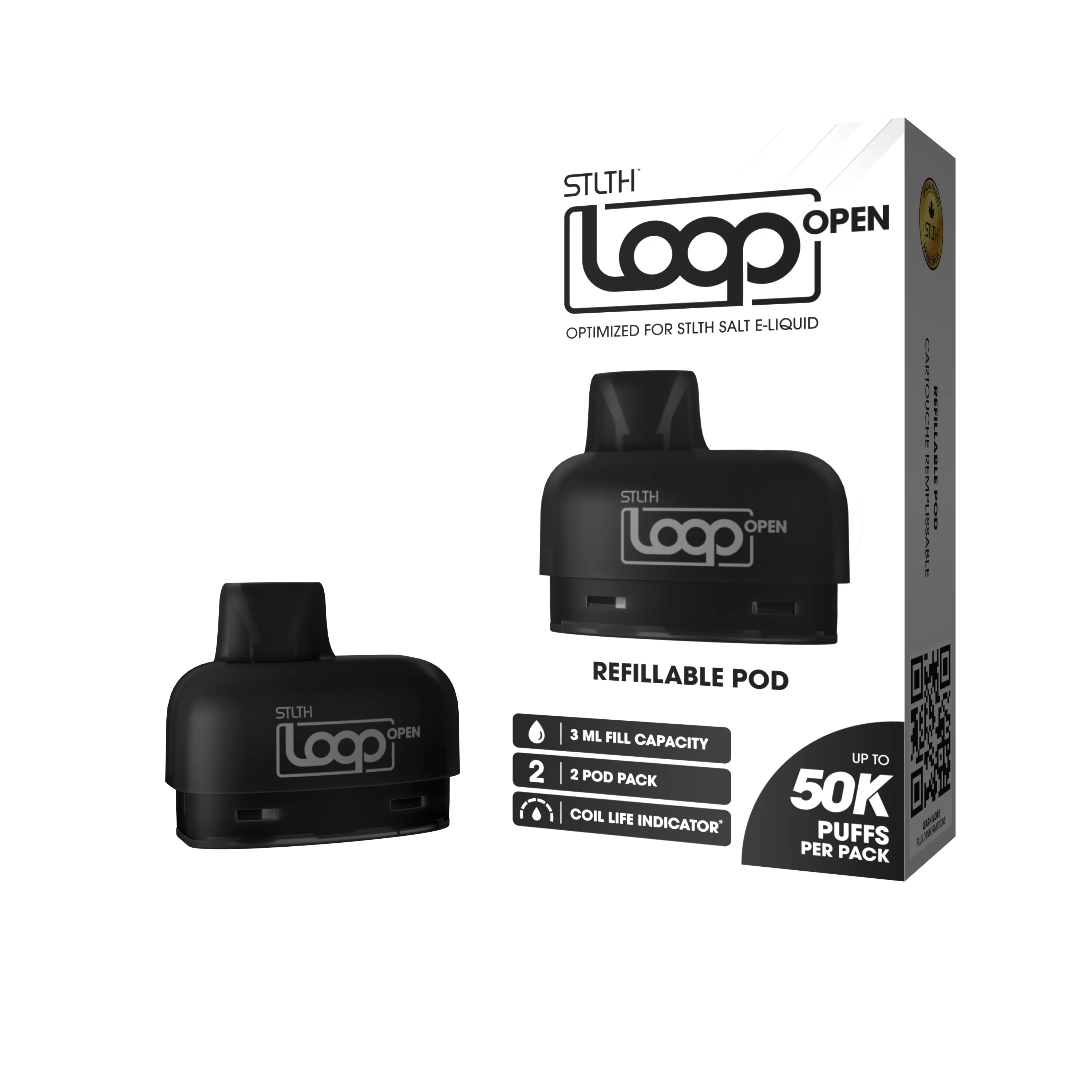 STLTH LOOP OPEN POD 2 Pack 3ML - Black